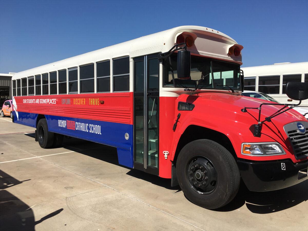 Bus Graphics on a School Bus in Plano, TX